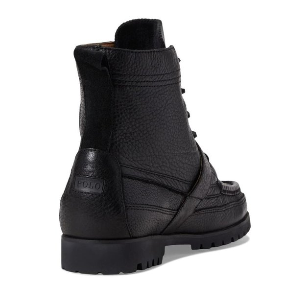 New Polo Ralph Lauren Ranger Black Pull up Grain Leather main image 2